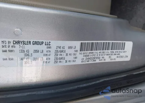 2011 Dodge Grand Caravan Crew from USA, damaged, VIN 2D4RN5DG2BR765560